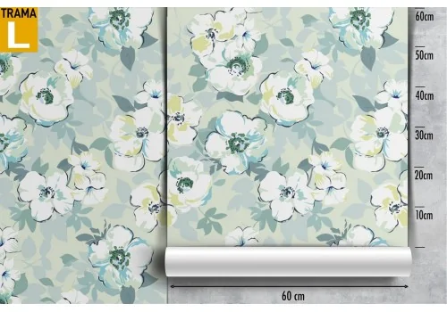 White flowers wallpaper vintage nature pattern. 2