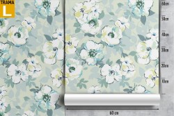 White flowers wallpaper vintage nature pattern.