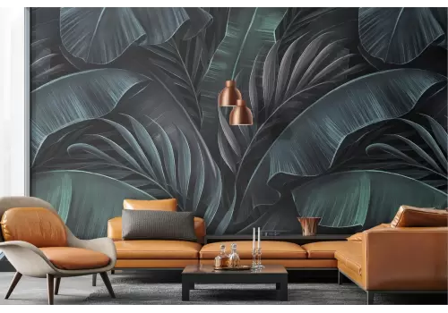 Carta da Parati foglie tropicali natura decorazione 2