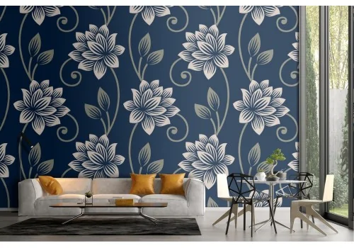Vintage white flowers wallpaper nature pattern.228