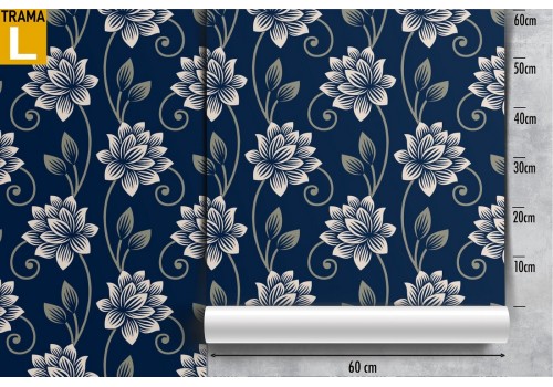 Carta da Parati fiori bianchi vintage natura pattern. 2