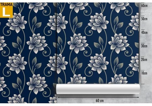 Carta da Parati fiori bianchi vintage natura pattern. 2