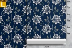 White flowers vintage nature pattern wallpaper.