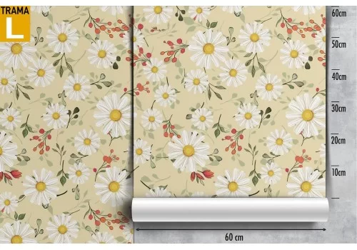 White flowers vintage nature pattern wallpaper. 2