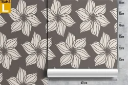 White flowers vintage nature pattern wallpaper.