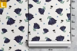 Blue flowers nature pattern modern wallpaper.