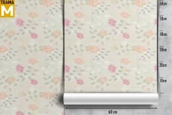 Carta da Parati Fiori Foglie Natura Stilizzata