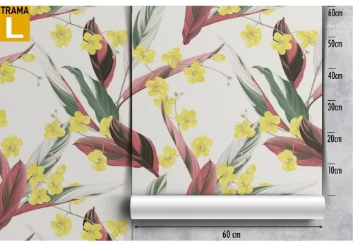 Carta da Parati fiori e foglie tropicali natura pattern. 2