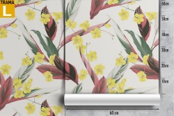 Tropical flowers and leaves nature pattern wallpaper.