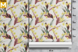 Carta da Parati Fiori Foglie Natura Tropicale