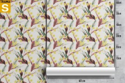 Carta da Parati Design e Stili Flora e Fauna Fiori Foglie Natura Tropicale