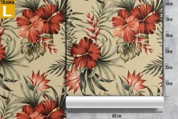 Carta da Parati fiori e foglie tropicali pattern natura.