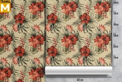 Tropical Nature Flowers Leaves Wallpaper