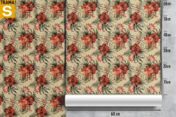 Wallpaper Design and Styles Flora and Fauna Flowers Leaves Tropical Nature