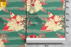 Carta da Parati fiori natura moderna pattern.