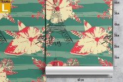 Modern nature flowers wallpaper pattern.