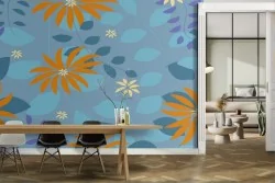 Vintage nature flowers wallpaper pattern.