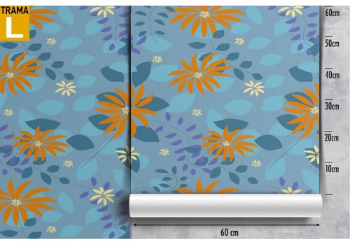 Carta da Parati fiori natura pattern vintage. 2