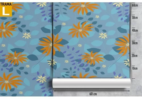 Carta da Parati fiori natura pattern vintage. 2