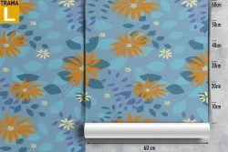 Carta da Parati fiori natura pattern vintage.