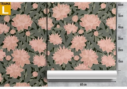 Carta da Parati fiori natura pattern vintage. 2