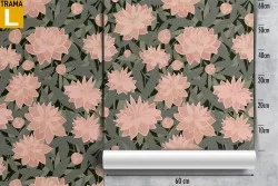 Carta da Parati fiori natura pattern vintage.