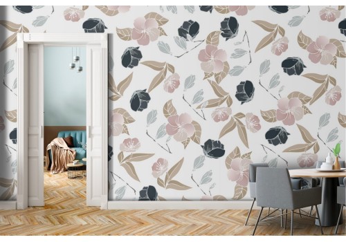 Refined nature flowers wallpaper pattern.