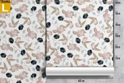 Carta da Parati fiori natura raffinata pattern.