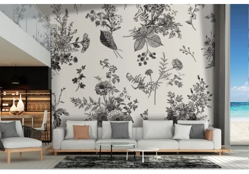 Vintage nature flowers wallpaper pattern.244