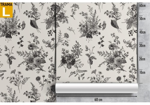 Carta da Parati fiori natura vintage pattern. 2