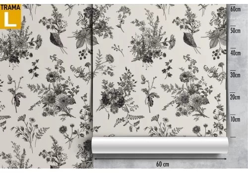 Carta da Parati fiori natura vintage pattern. 2