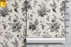 Carta da Parati fiori natura vintage pattern.