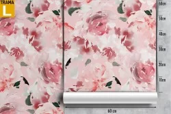 Carta da Parati fiori rosa decorazione moderna.