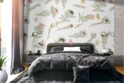 Pink flowers wallpaper nature decoration.