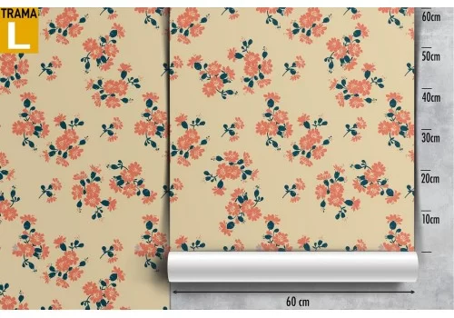 Carta da Parati fiori rosa decorazione vintage natura. 2