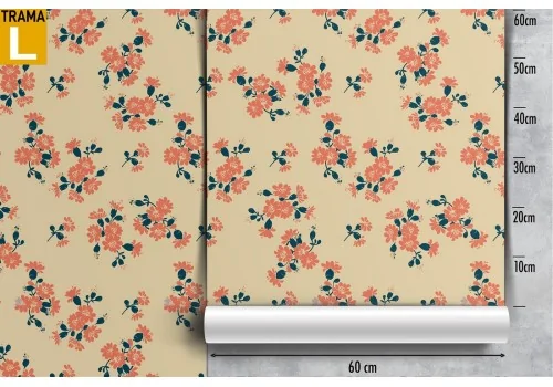 Pink flower wallpaper vintage nature decoration. 2