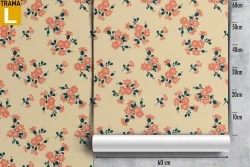 Carta da Parati fiori rosa decorazione vintage natura.