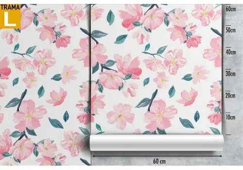 Carta da Parati fiori rosa design moderno natura. 2