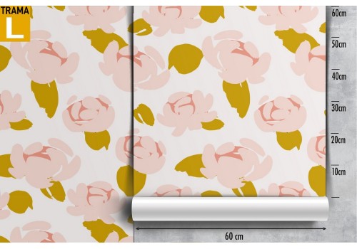 Pink flowers wallpaper modern nature design. 2