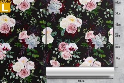 Pink flowers wallpaper modern design pattern.