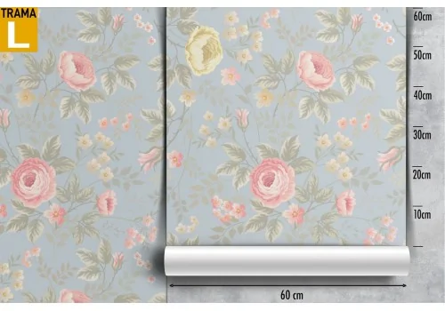 Carta da Parati fiori rosa e bianchi natura moderna. 2