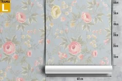 Modern nature wallpaper with pink and white flowers.
