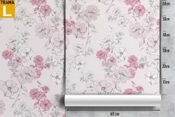 Carta da Parati fiori rosa e bianchi natura vintage.