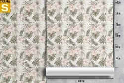 Carta da Parati Design e Stili Flora e Fauna Fiori Foglie Natura Tropicale
