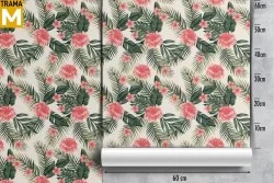 Carta da Parati Fiori Natura Tropicale Foglie