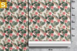 Wallpaper Design and Styles Flora and Fauna Tropical Nature Flowers Leaves