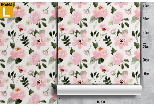 Carta da Parati fiori rosa natura astratta moderna. 2