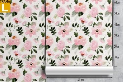 Modern abstract nature pink flowers wallpaper.