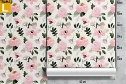 Modern abstract nature pink flowers wallpaper.