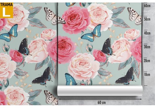 Carta da Parati fiori rosa natura design moderno. 2